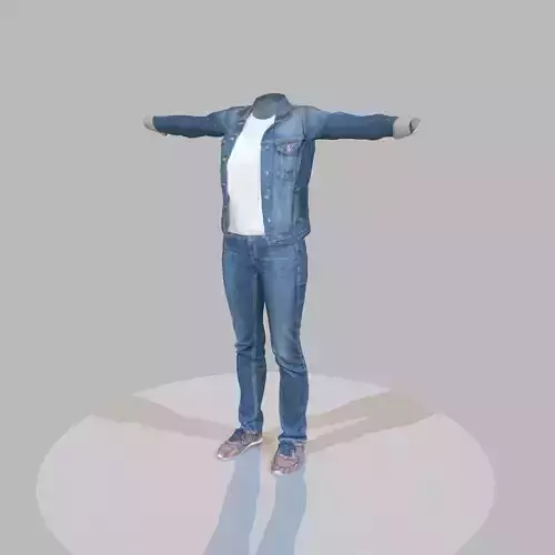 Jeans outfit for female characters Low-poly 3D model