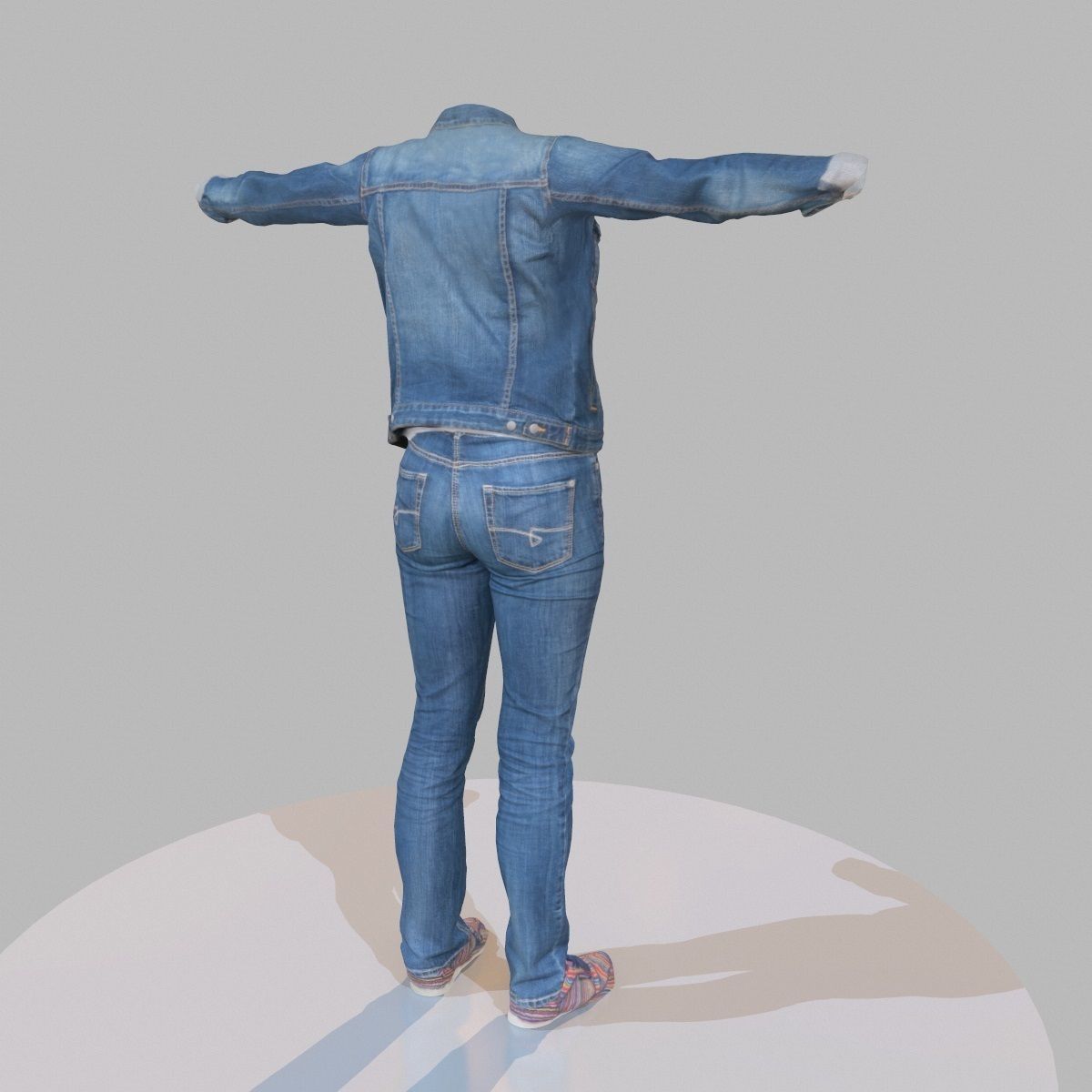 Jeans outfit for female characters Low-poly 3D model_3