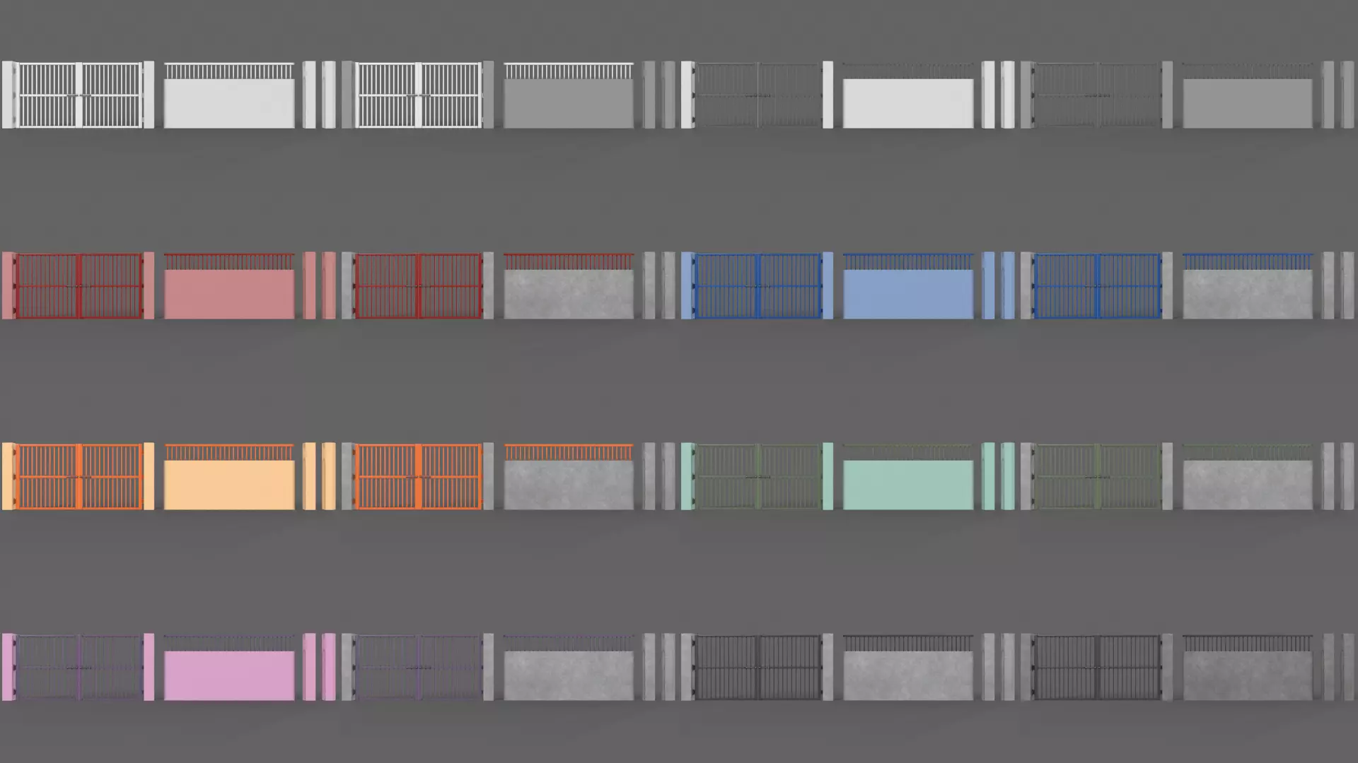 PBR Gate Fence Door Wall - 60 Models 3D Model Collection_84