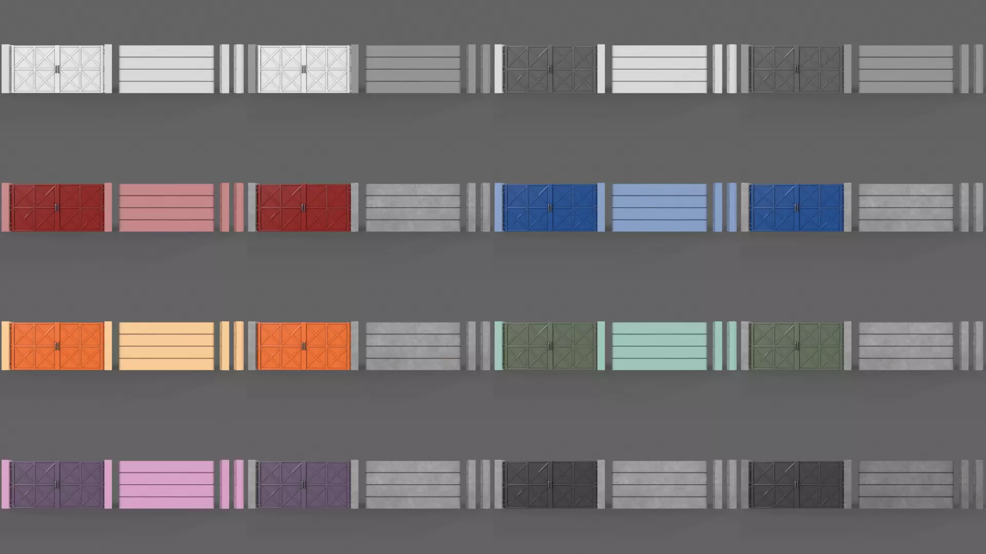 PBR Gate Fence Door Wall - 60 Models 3D Model Collection_79