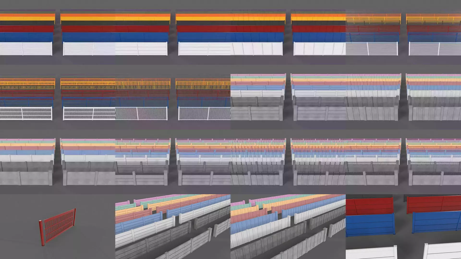 PBR Gate Fence Door Wall - 60 Models 3D Model Collection_88