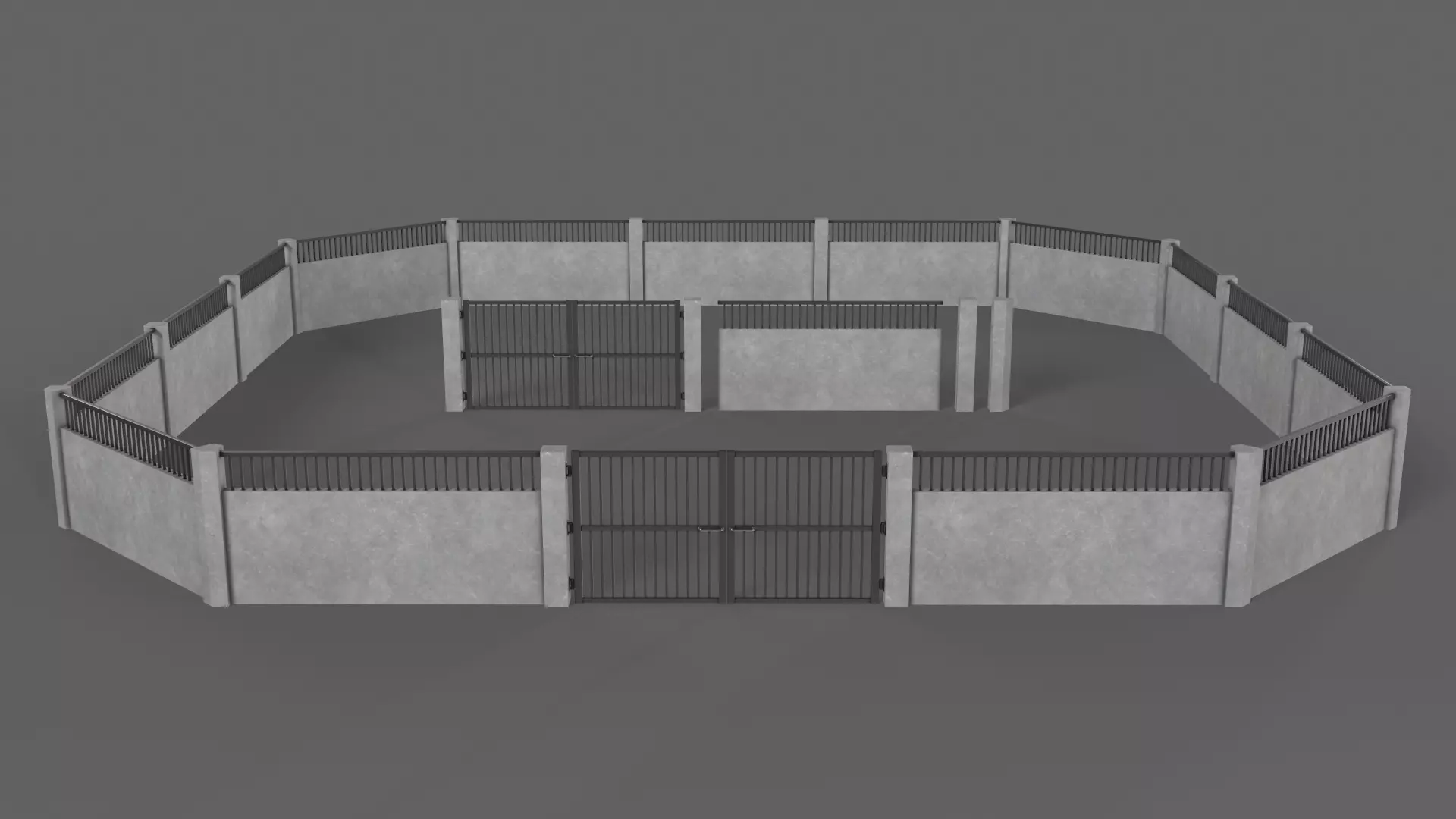 PBR Gate Fence Door Wall - 60 Models 3D Model Collection_185