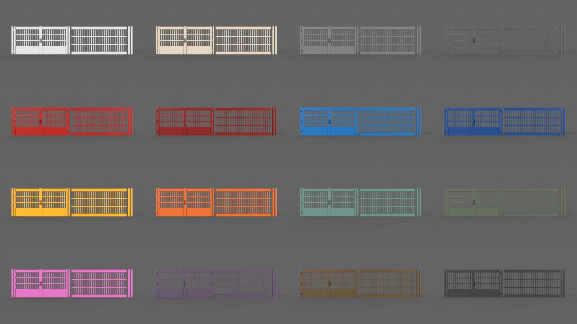 PBR Gate Fence Door Wall - 60 Models 3D Model Collection_77