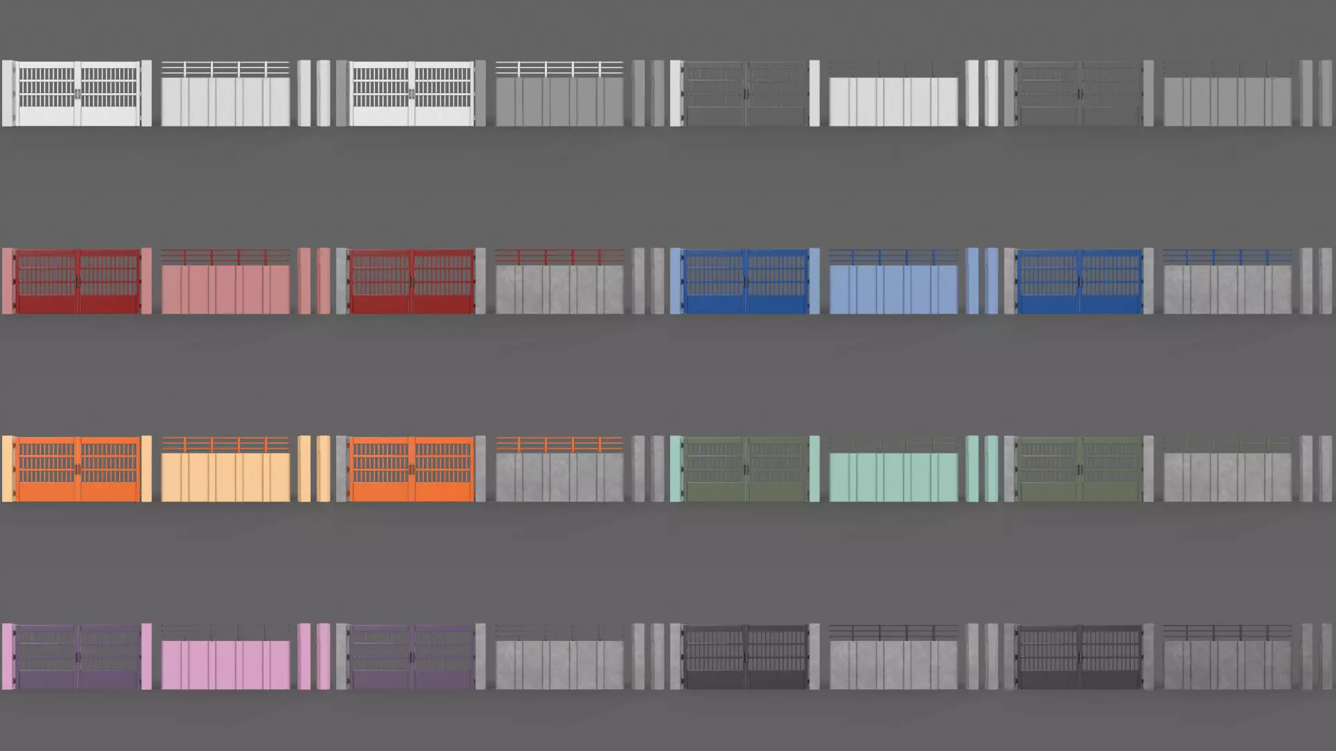 PBR Gate Fence Door Wall - 60 Models 3D Model Collection_83