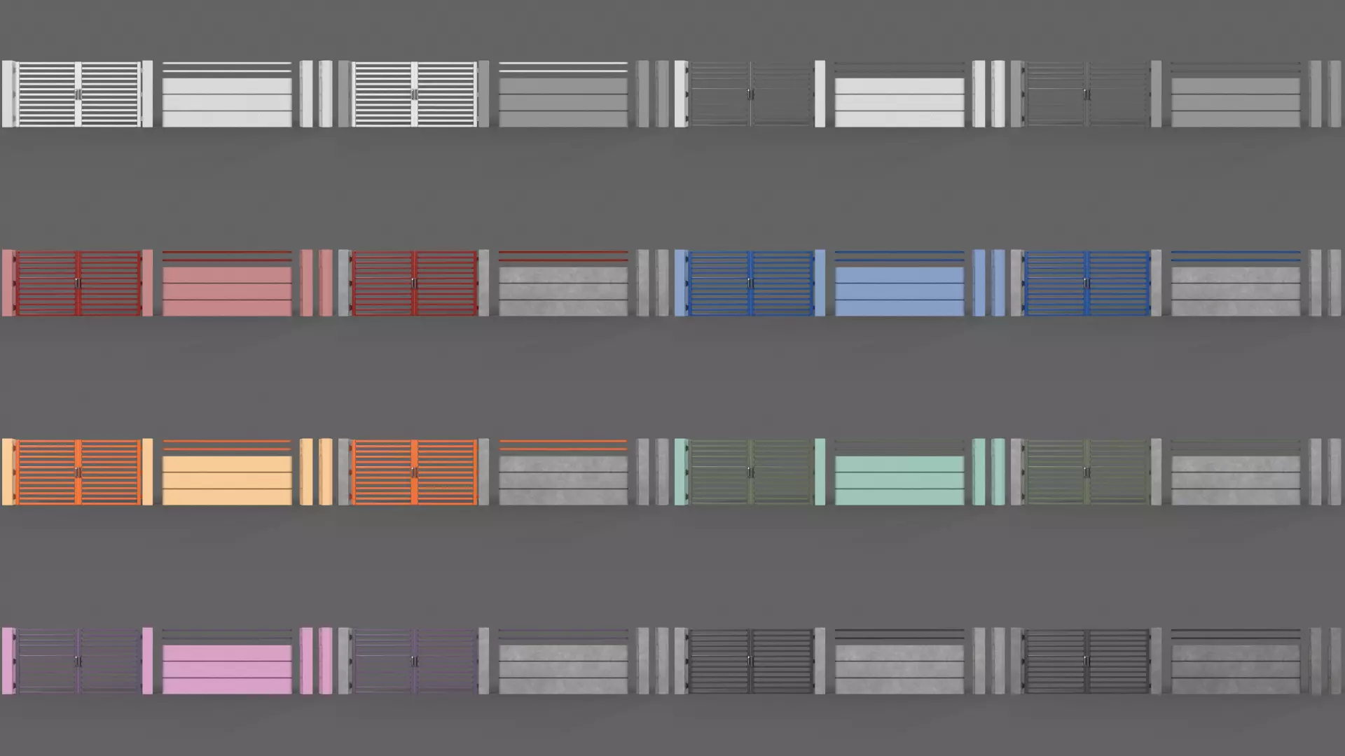 PBR Gate Fence Door Wall - 60 Models 3D Model Collection_82