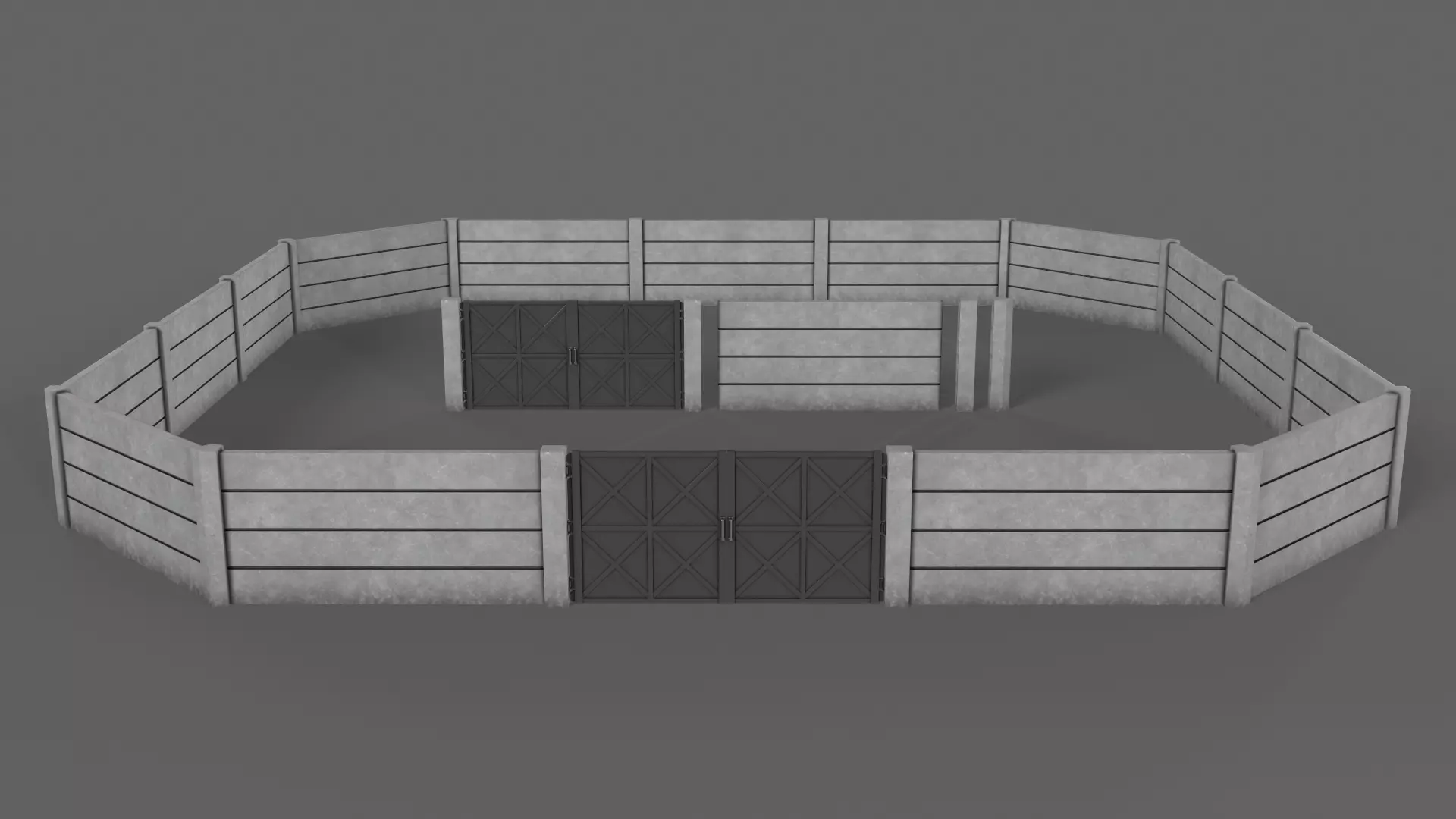 PBR Gate Fence Door Wall - 60 Models 3D Model Collection_176