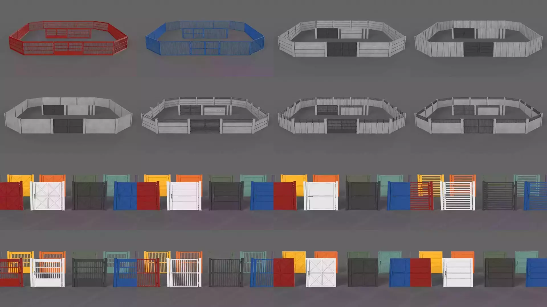 PBR Gate Fence Door Wall - 60 Models 3D Model Collection_86