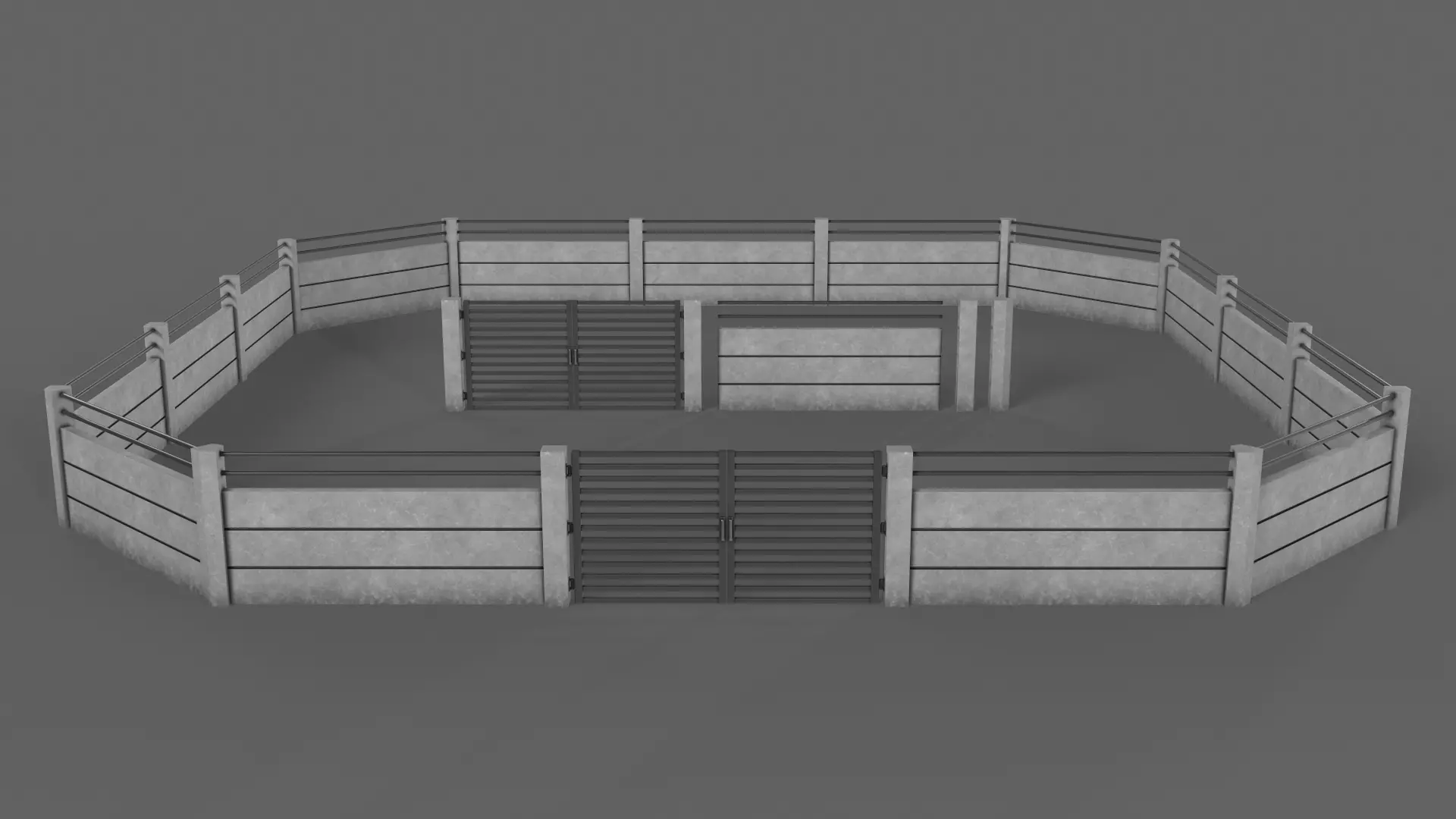 PBR Gate Fence Door Wall - 60 Models 3D Model Collection_182
