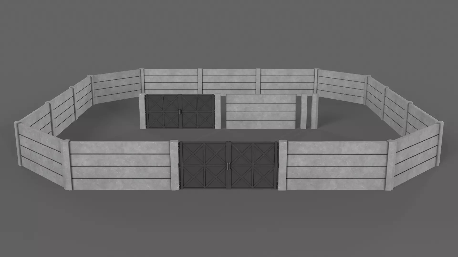 PBR Gate Fence Door Wall - 60 Models 3D Model Collection_175