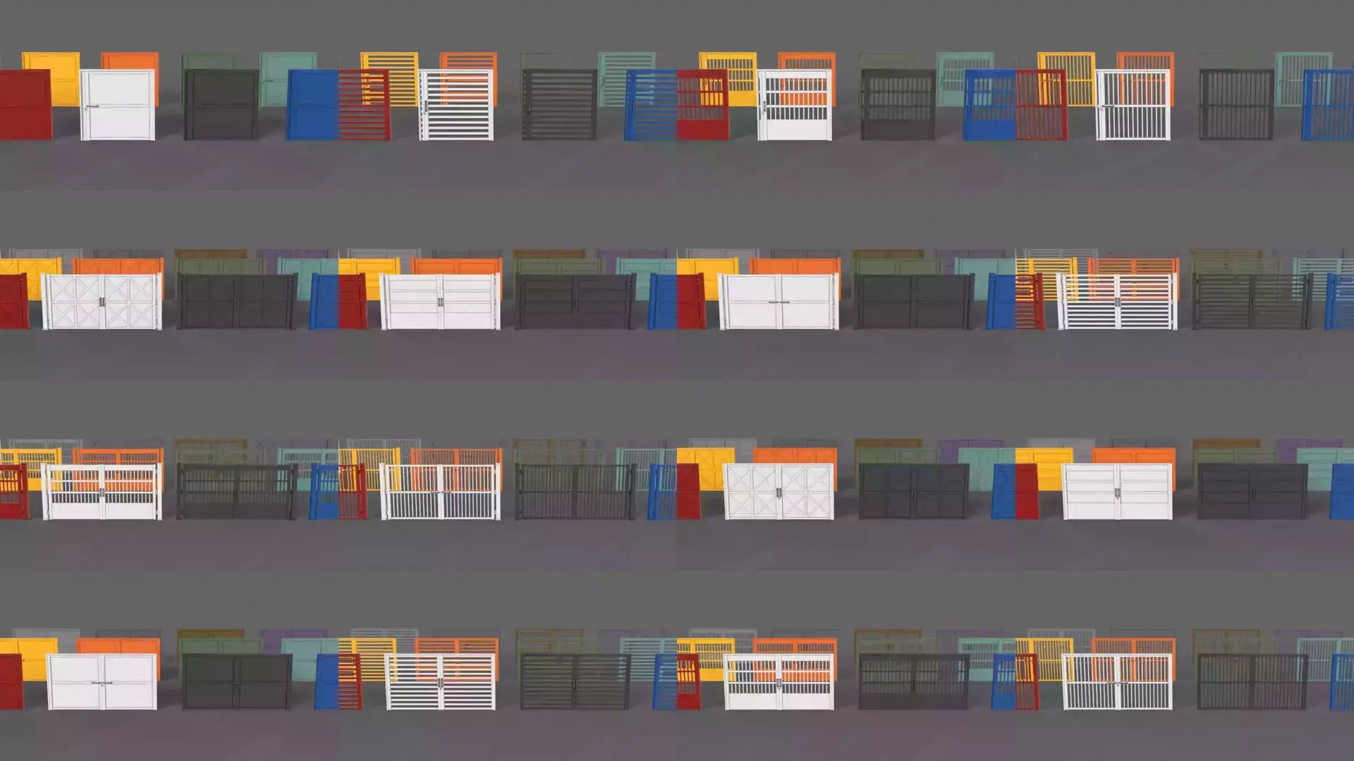 PBR Gate Fence Door Wall - 60 Models 3D Model Collection_87