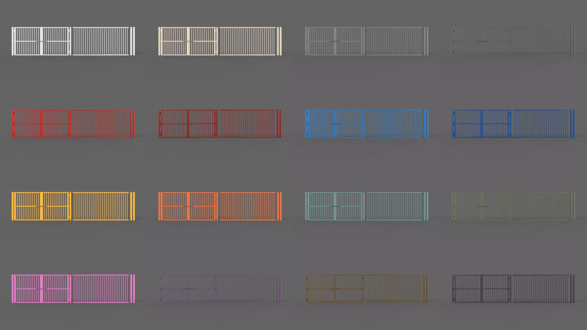 PBR Gate Fence Door Wall - 60 Models 3D Model Collection_78