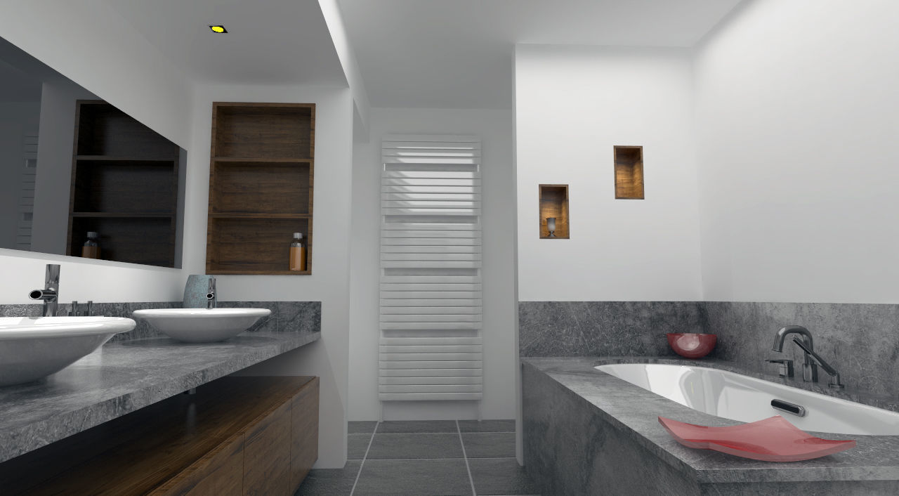 Bathroom  marble and glasses 3D model_3