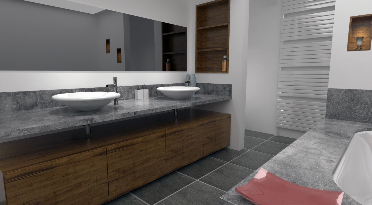 Bathroom  marble and glasses 3D model_4