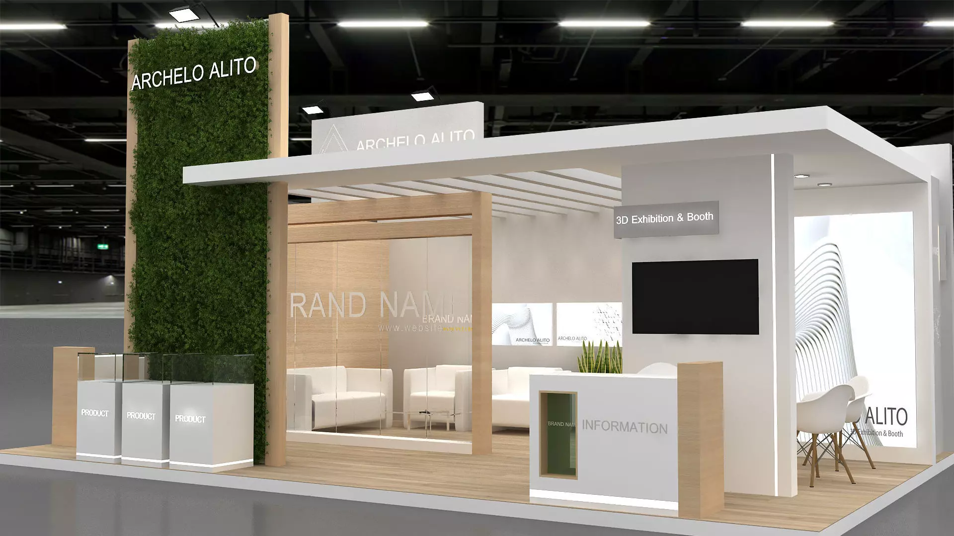 3D Exhibition Booth Model Low-poly 3D model_5