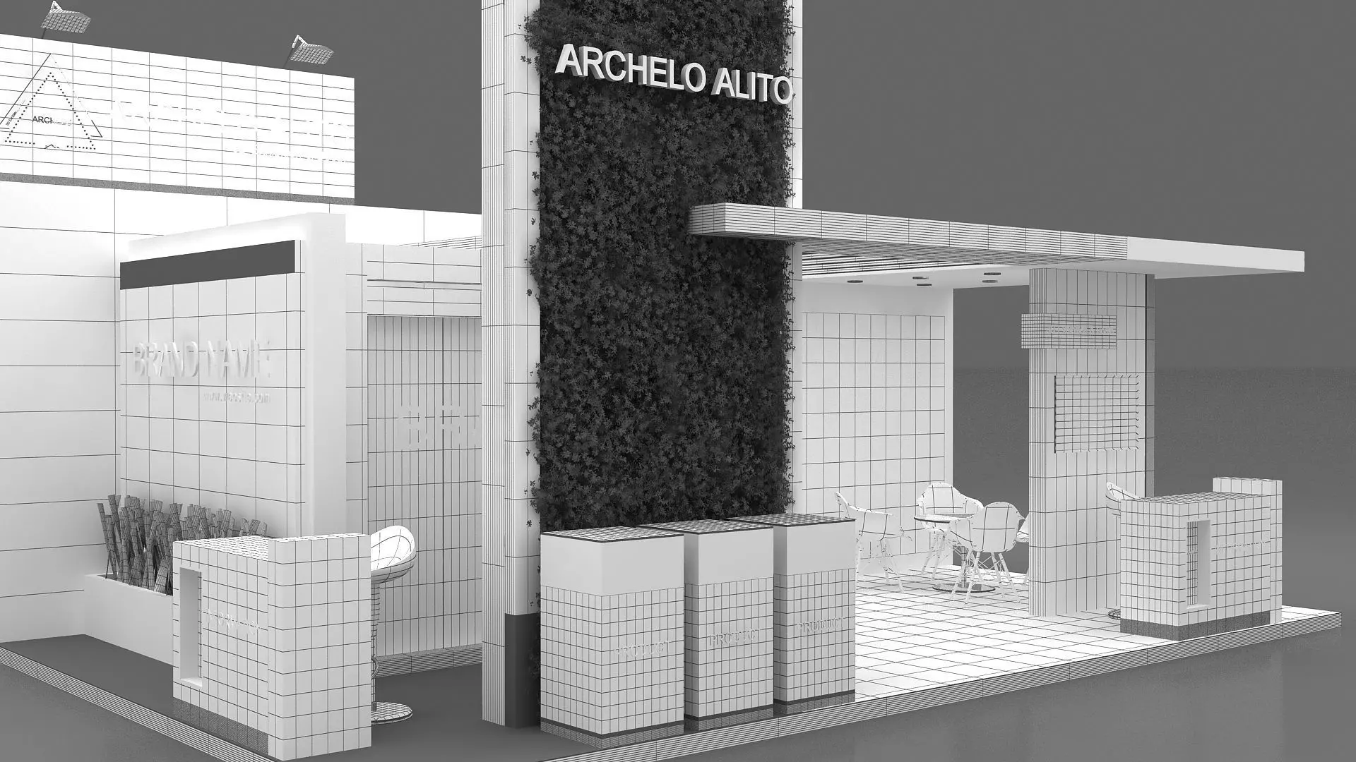 3D Exhibition Booth Model Low-poly 3D model_15