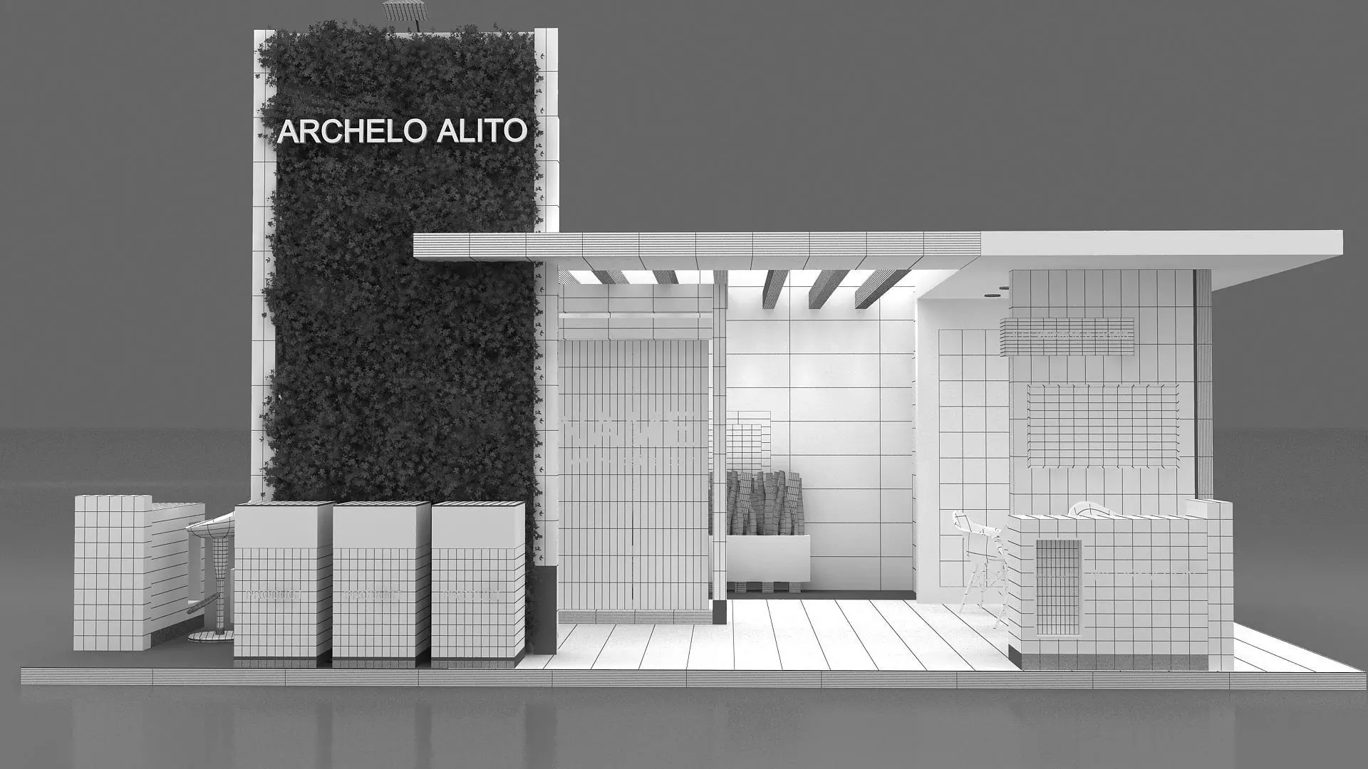 3D Exhibition Booth Model Low-poly 3D model_14