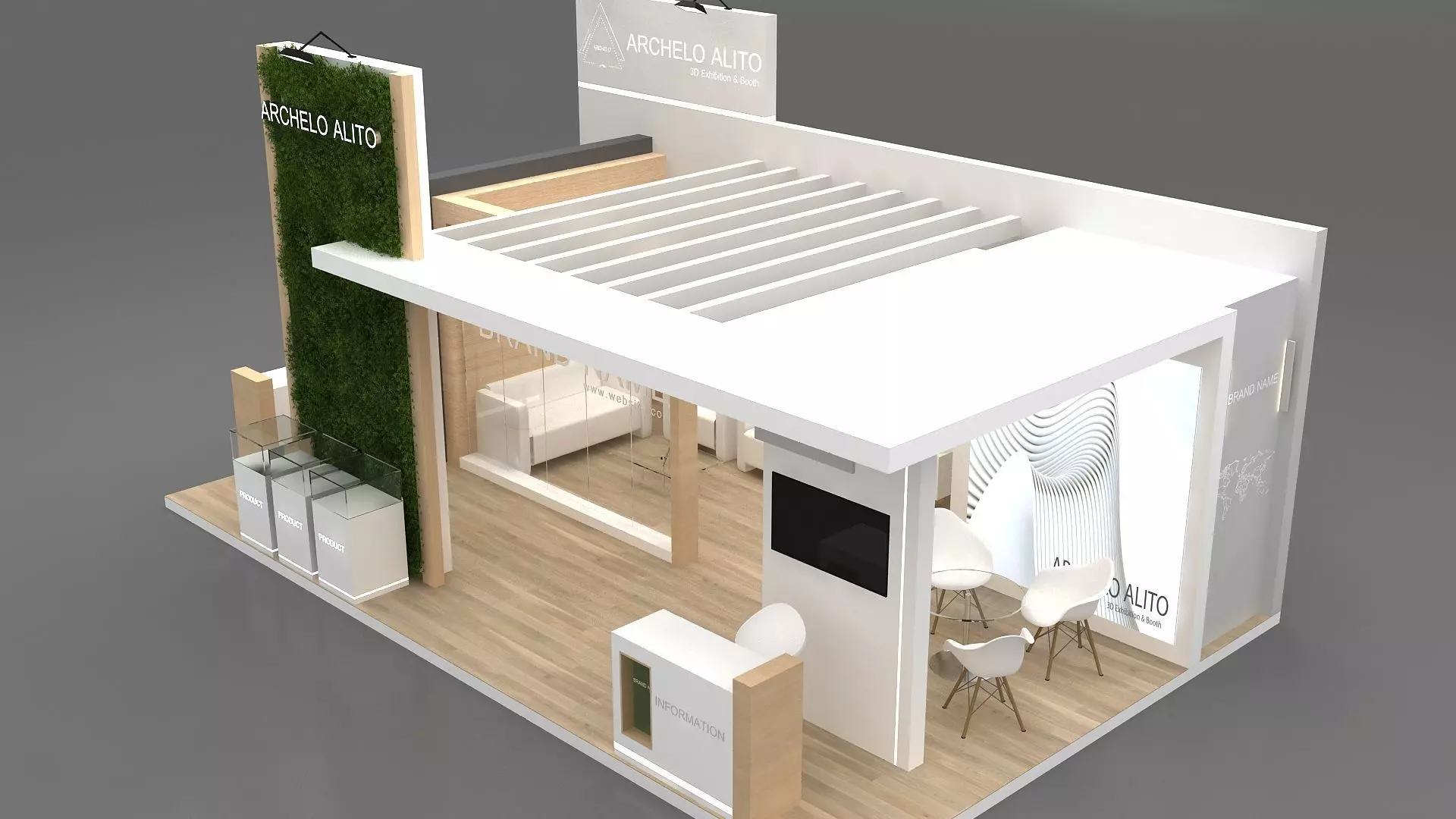 3D Exhibition Booth Model Low-poly 3D model_10