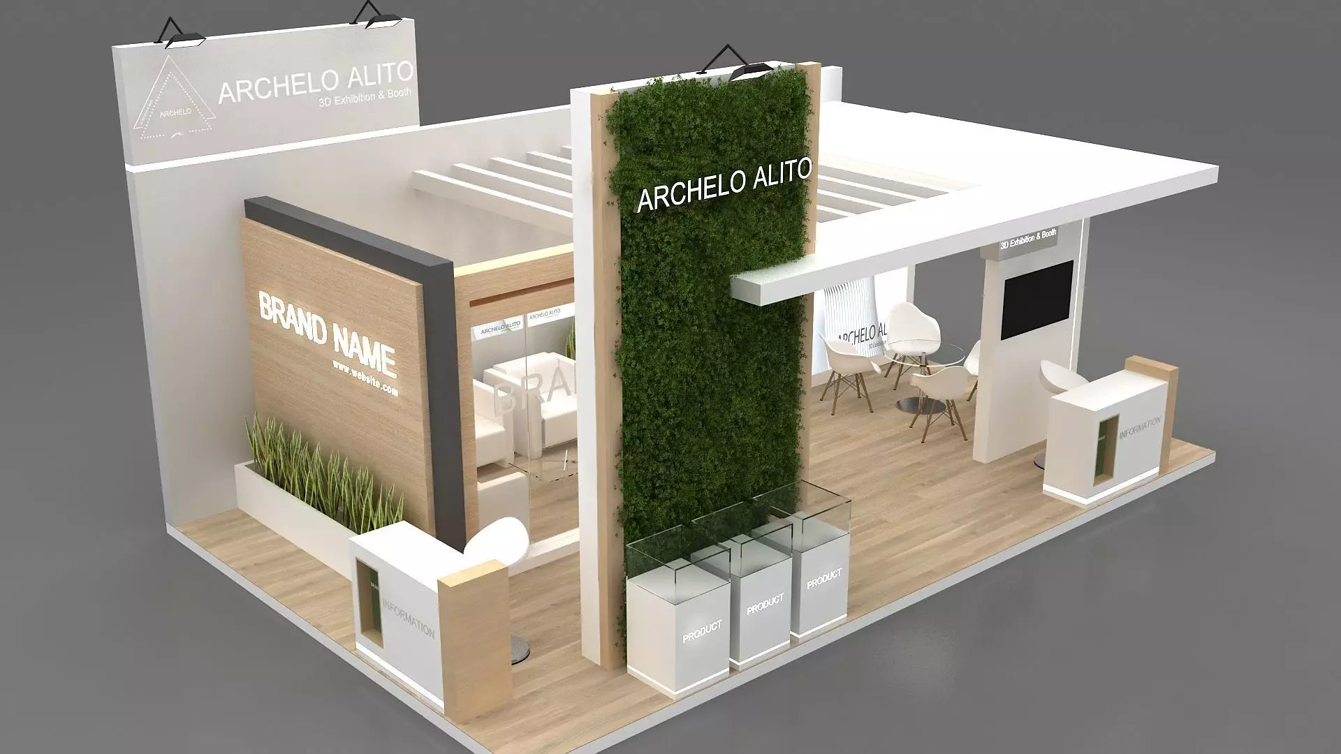 3D Exhibition Booth Model Low-poly 3D model_11