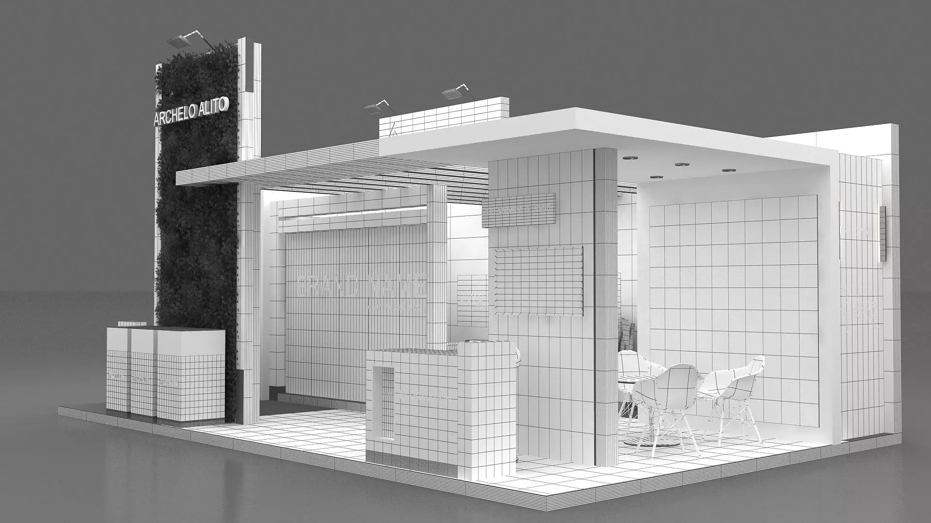 3D Exhibition Booth Model Low-poly 3D model_13