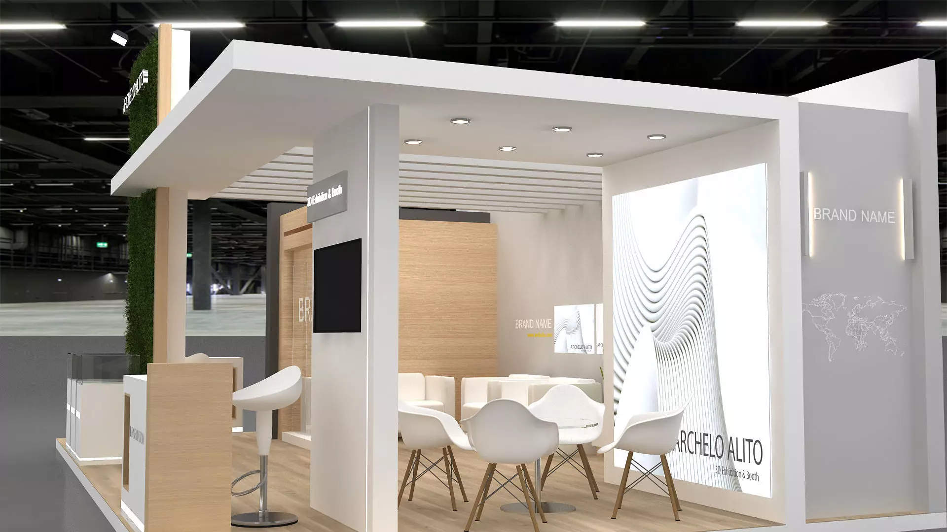 3D Exhibition Booth Model Low-poly 3D model_4