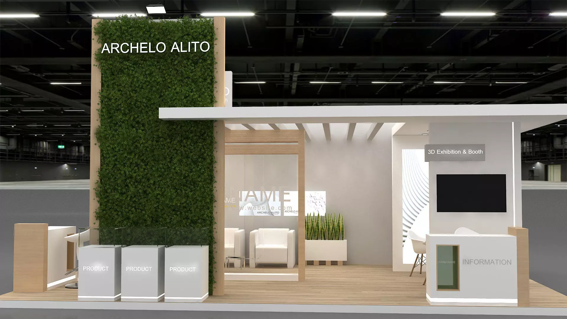 3D Exhibition Booth Model Low-poly 3D model_6