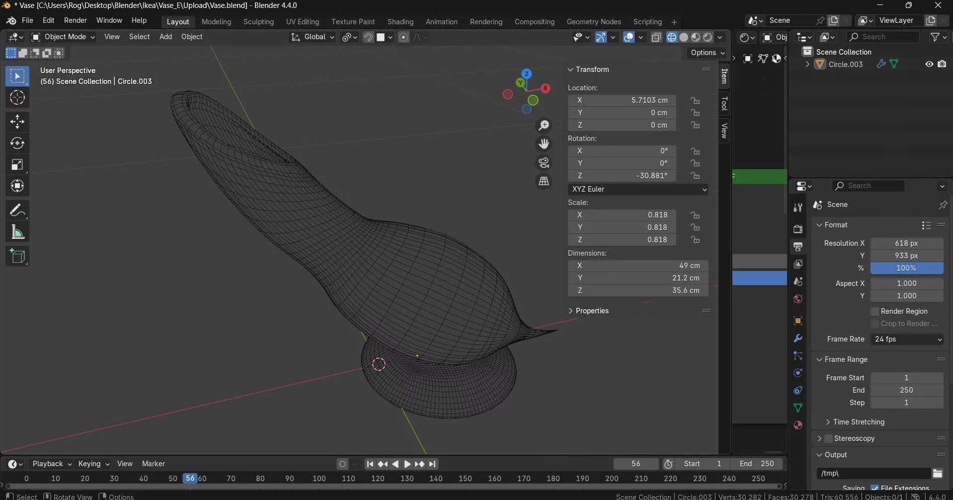 Golden Green Vase Set 05-Organic Flow Design 3D model_3