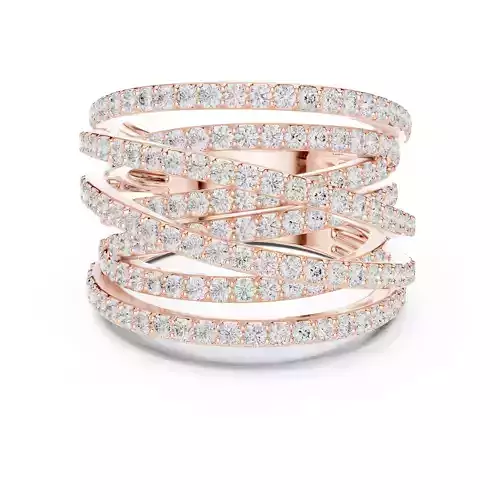 16mm Wide Cross Over Round Diamond Wedding Band 3DM STL Video 3D print model