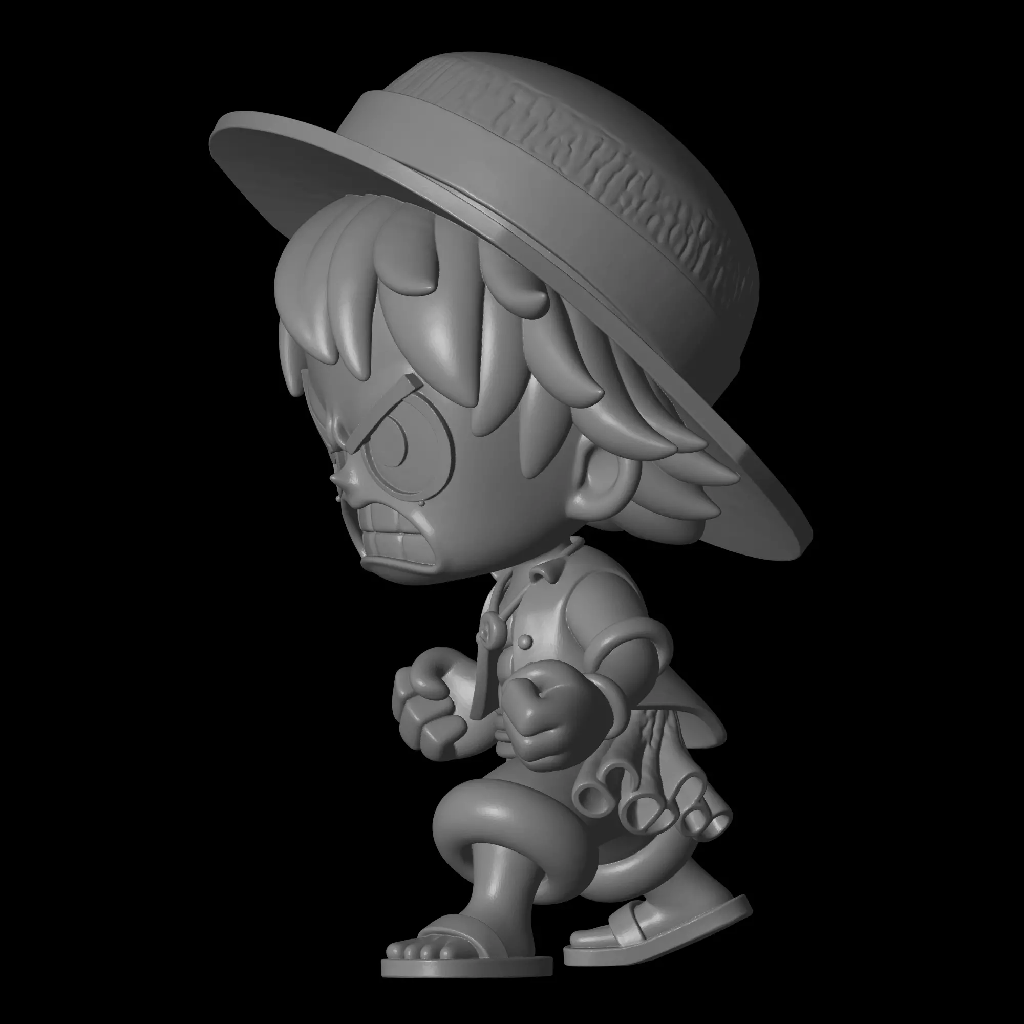 Anime Character Luffy D Monkey Design 3D print model_2