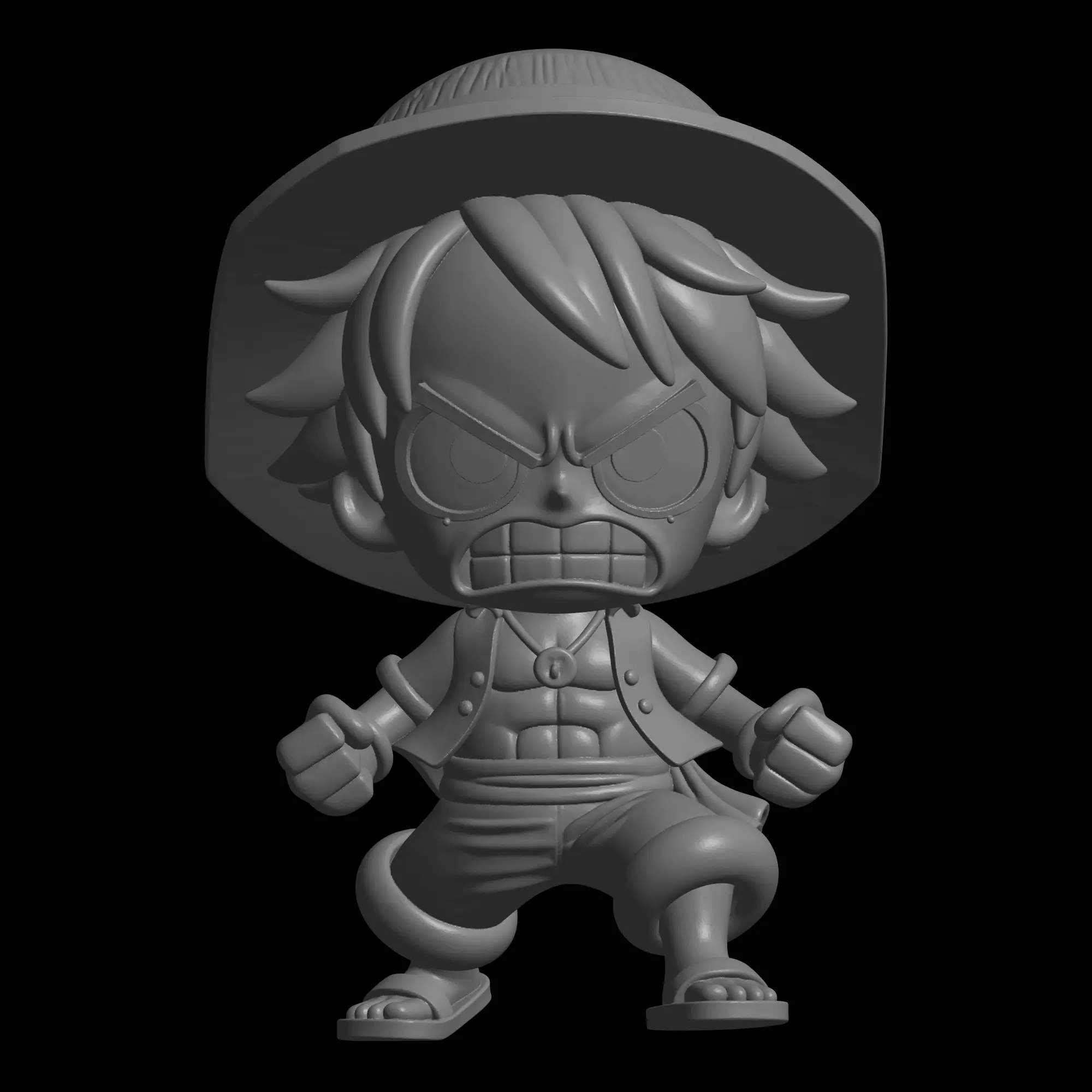 Anime Character Luffy D Monkey Design 3D print model_1