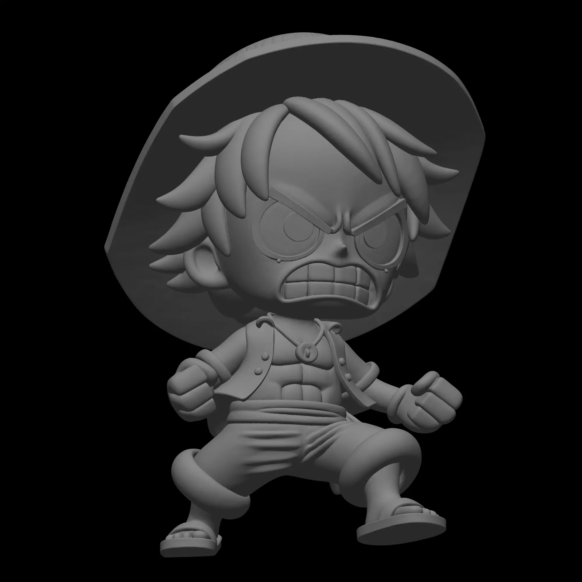 Anime Character Luffy D Monkey Design 3D print model_4