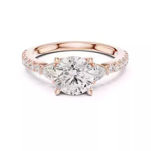 Round and Trillion Cut Engagement Wedding Ring 3DM STL Video