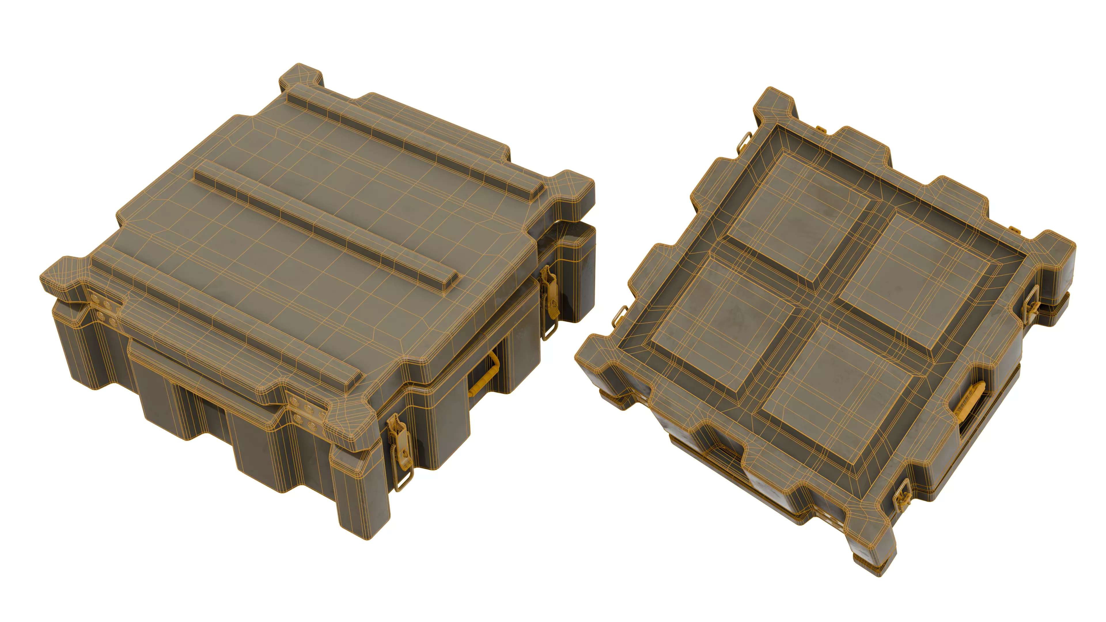 Modular Military Space Trimcast Storage Case Container Low-poly 3D model_5