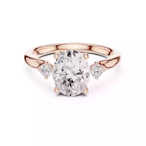 Oval Cut Diamond Three Stone Engagement Ring 3DM STL Video 3D print model