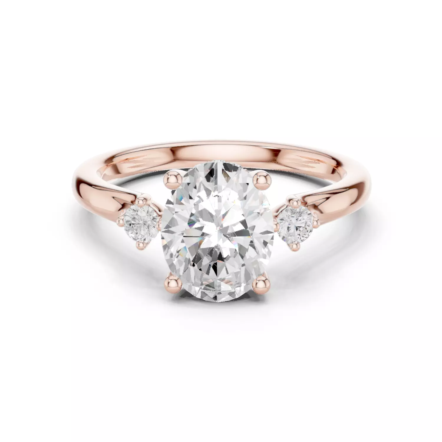 Oval Cut Diamond Three Stone Engagement Ring 3DM STL Video 3D print model_12