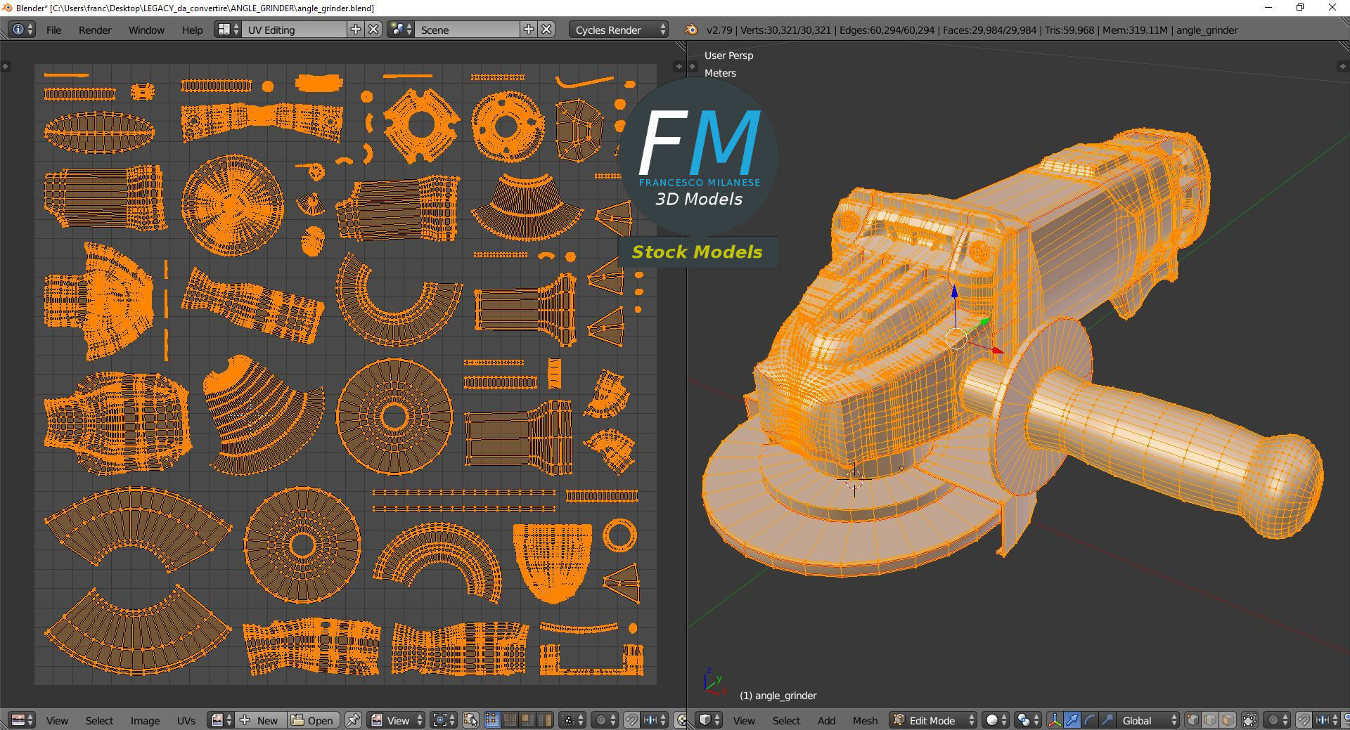 Angle grinder 3D model_10