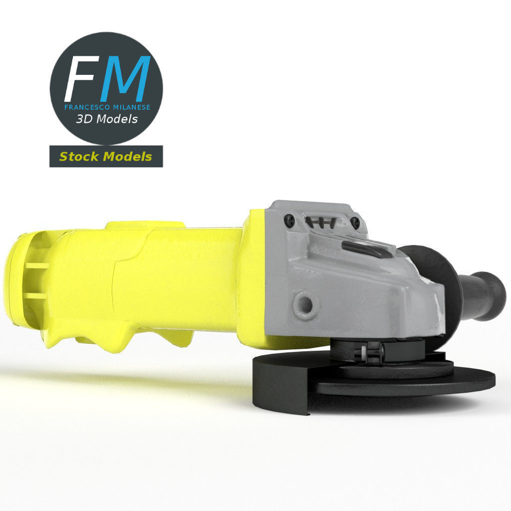 Angle grinder 3D model_4