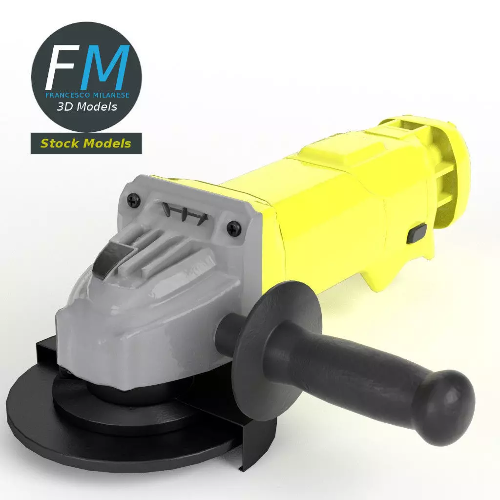 Angle grinder 3D model_0
