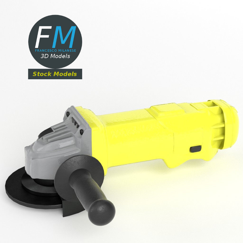 Angle grinder 3D model_2