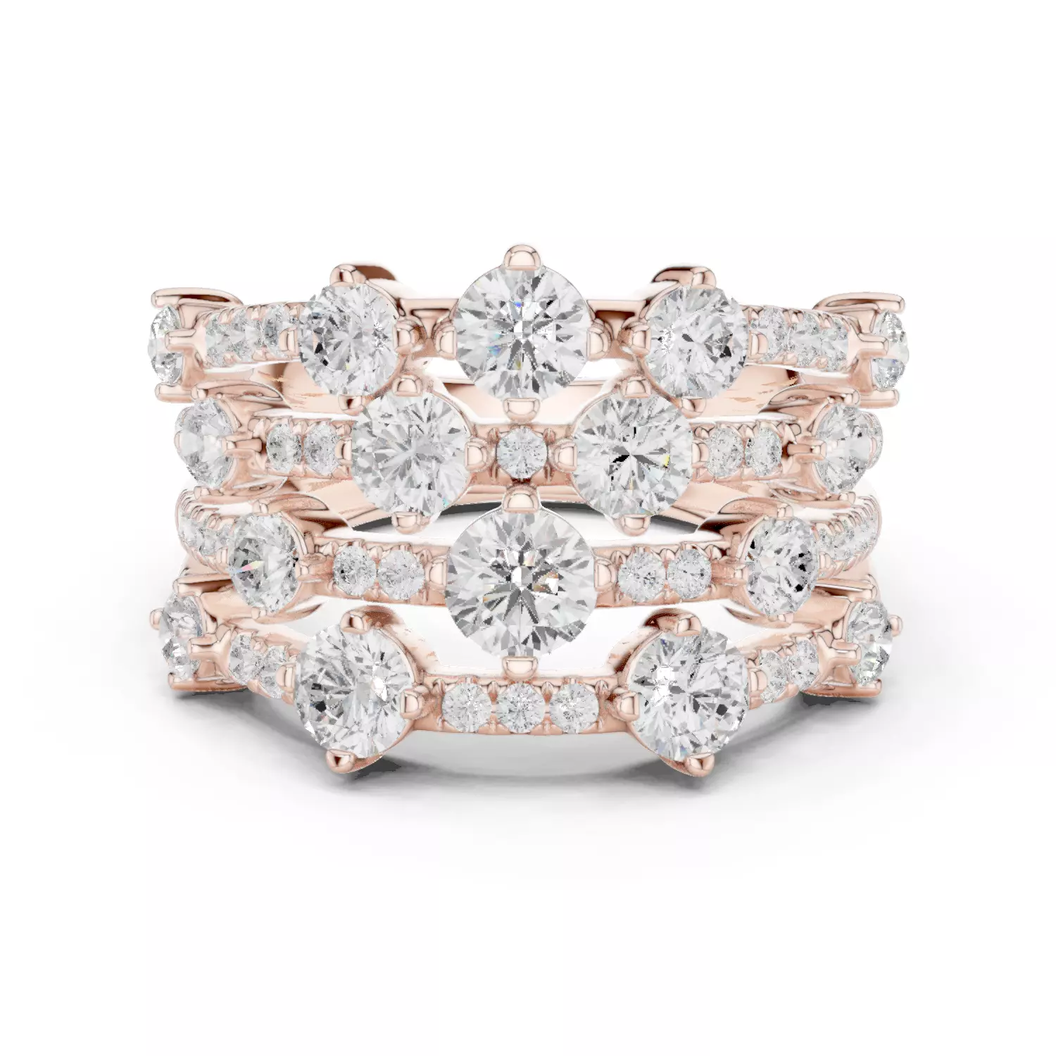 20mm Wide Round Cut Bubble Diamond Wedding Band 3DM STL Video 3D print model_12