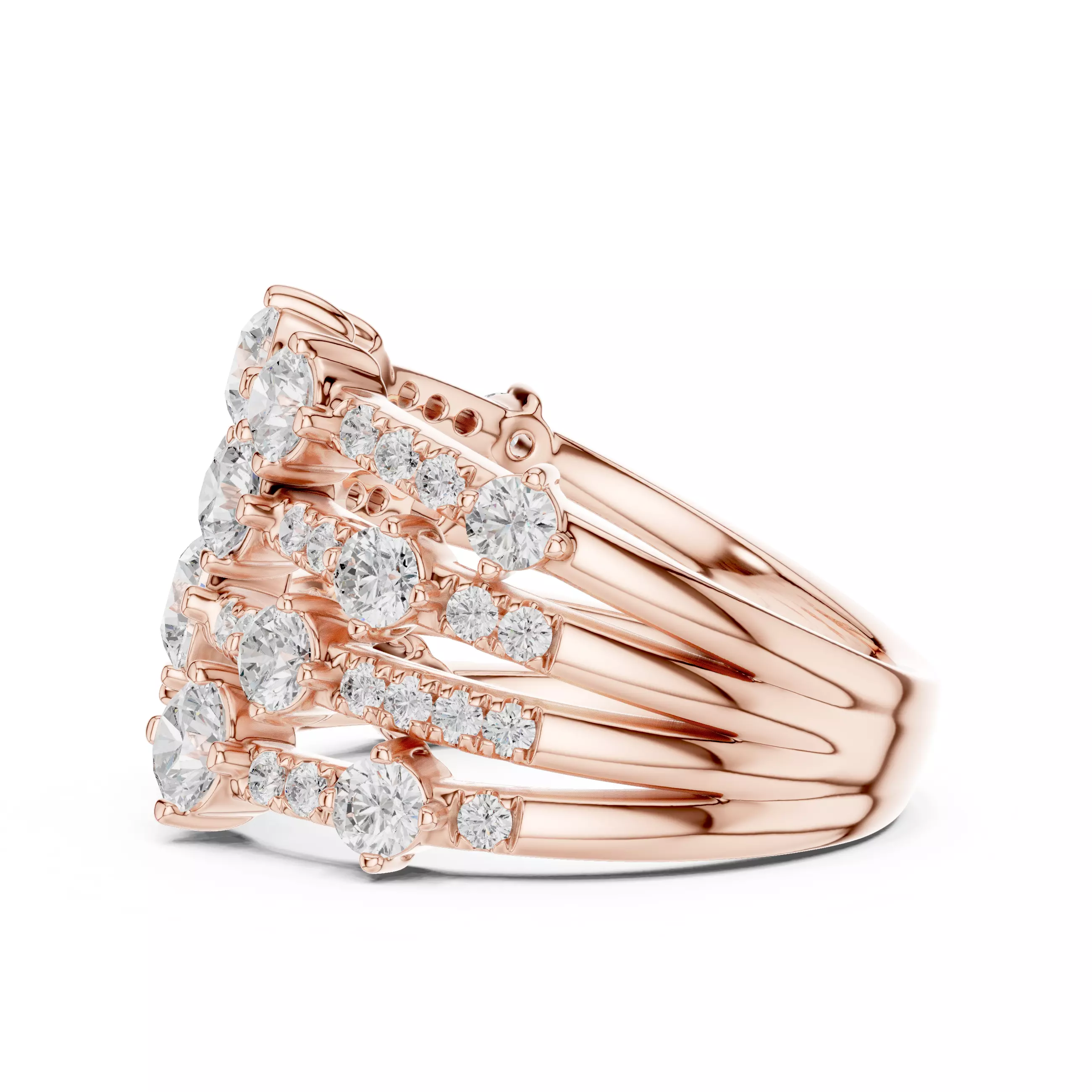 20mm Wide Round Cut Bubble Diamond Wedding Band 3DM STL Video 3D print model_5