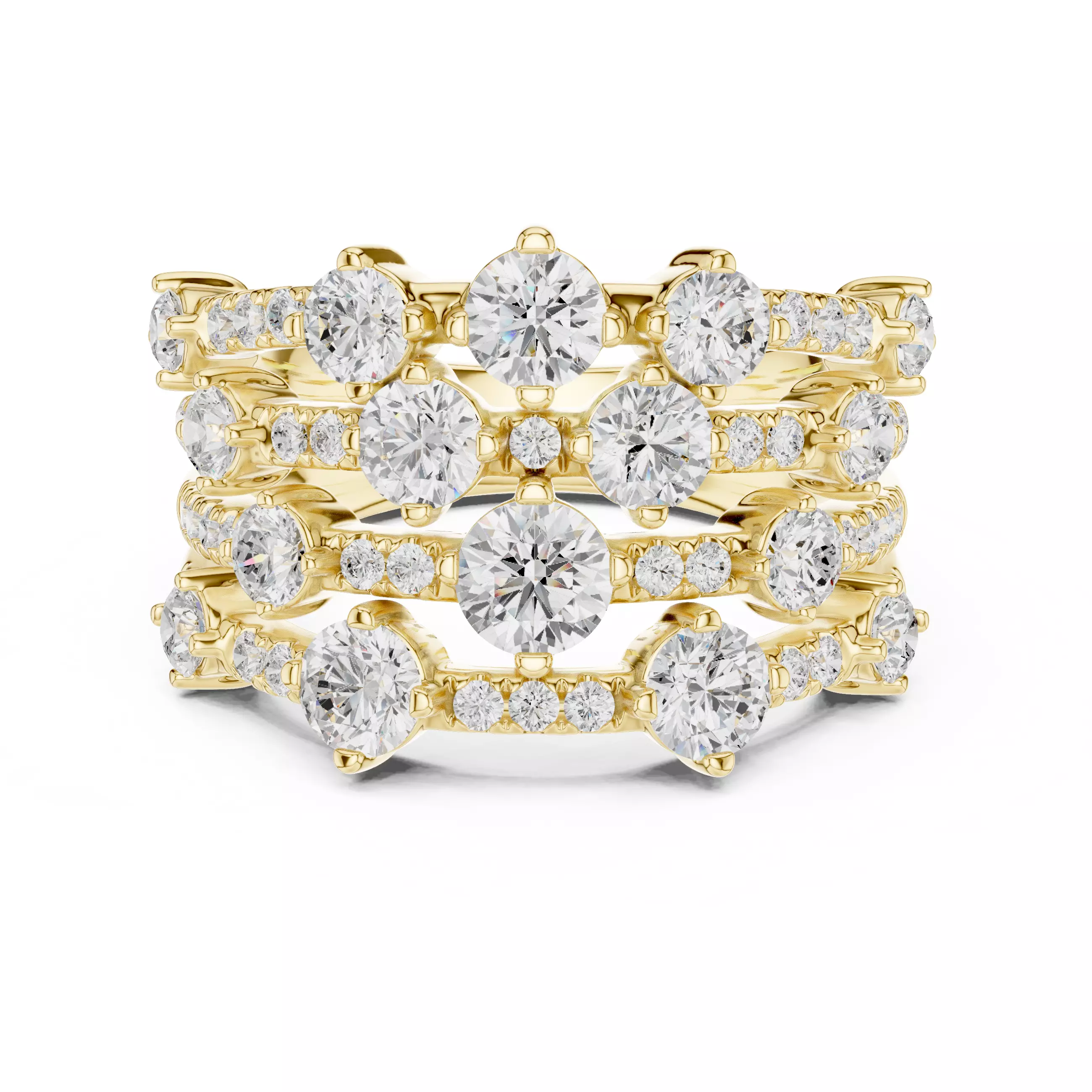 20mm Wide Round Cut Bubble Diamond Wedding Band 3DM STL Video 3D print model_1