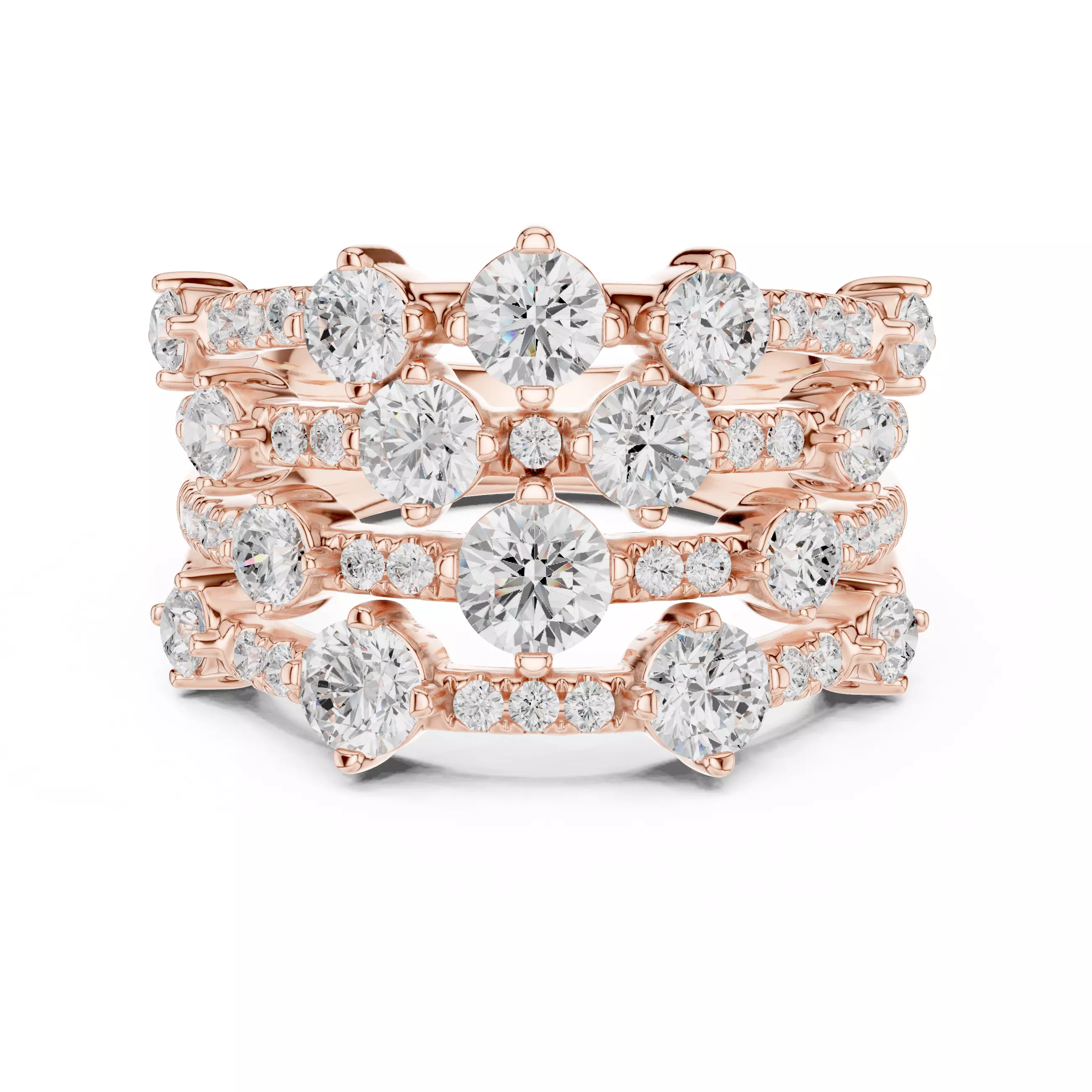 20mm Wide Round Cut Bubble Diamond Wedding Band 3DM STL Video 3D print model_0