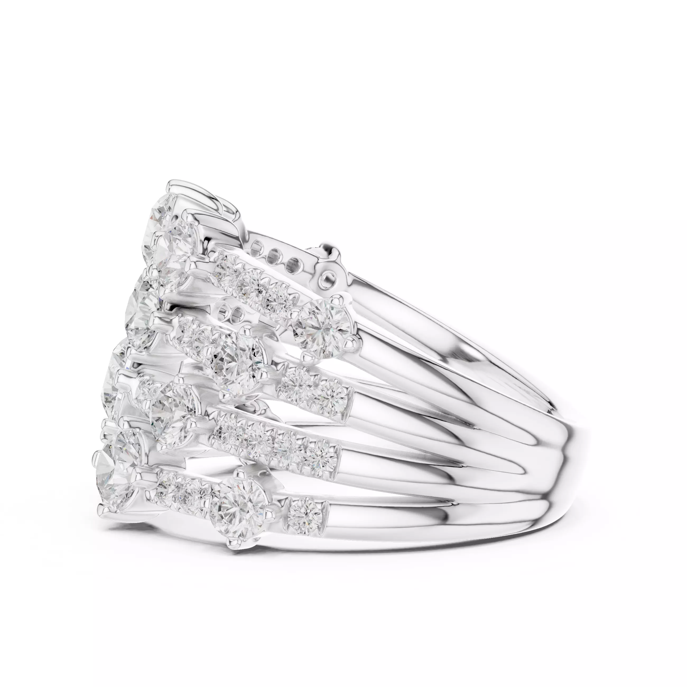 20mm Wide Round Cut Bubble Diamond Wedding Band 3DM STL Video 3D print model_11