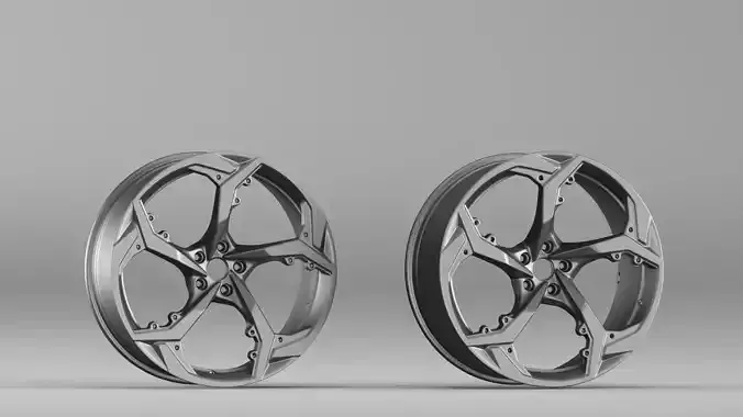 001655 3D Scan of Car Alloy Wheel Rim