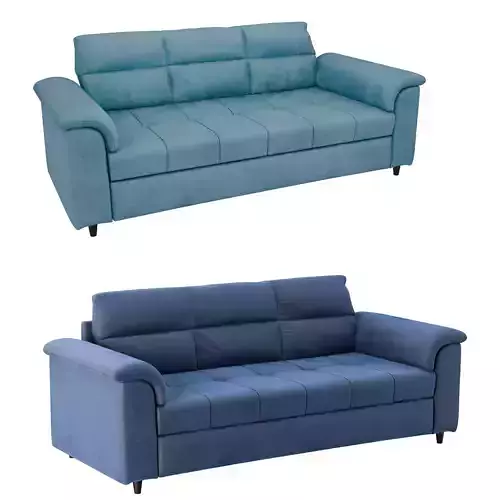 3 Seater Aqua Blue Velvet Sofa Low-poly 3D model
