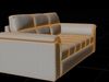 3 Seater Aqua Blue Velvet Sofa Low-poly 3D model_1