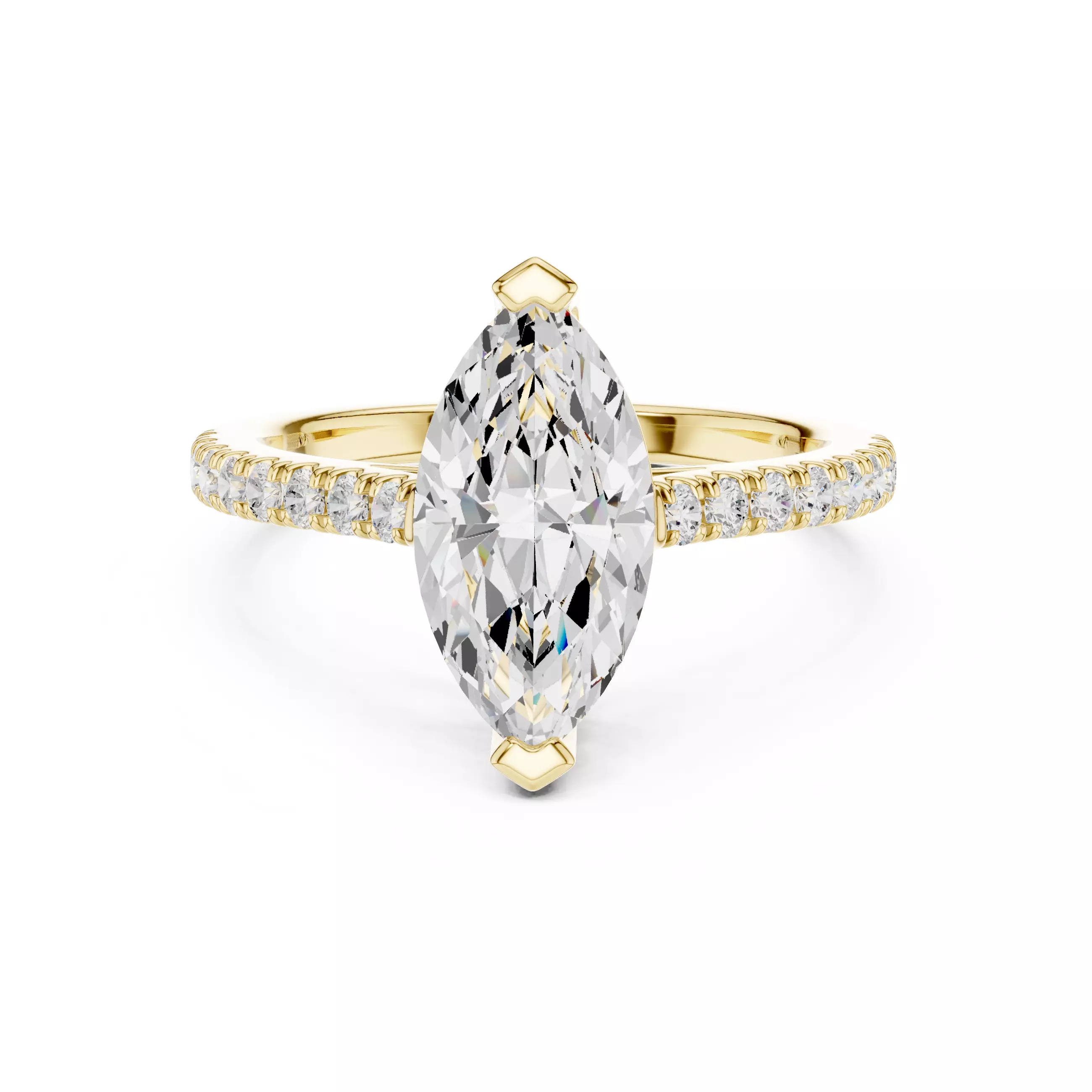 2CT Marquise Cut Diamond Engagement Wedding Ring 3DM STL Video 3D print model_1