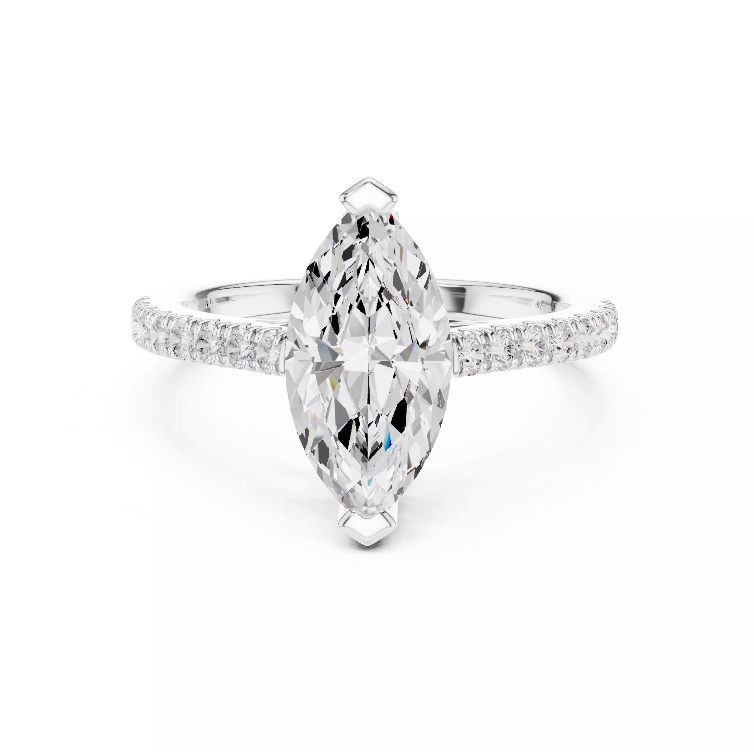 2CT Marquise Cut Diamond Engagement Wedding Ring 3DM STL Video 3D print model_2