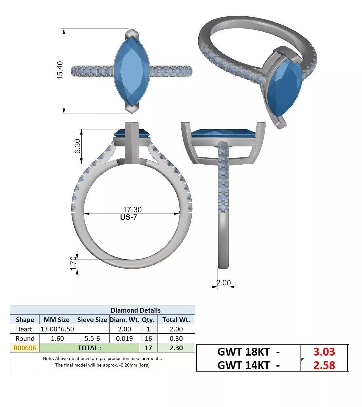 2CT Marquise Cut Diamond Engagement Wedding Ring 3DM STL Video 3D print model_15