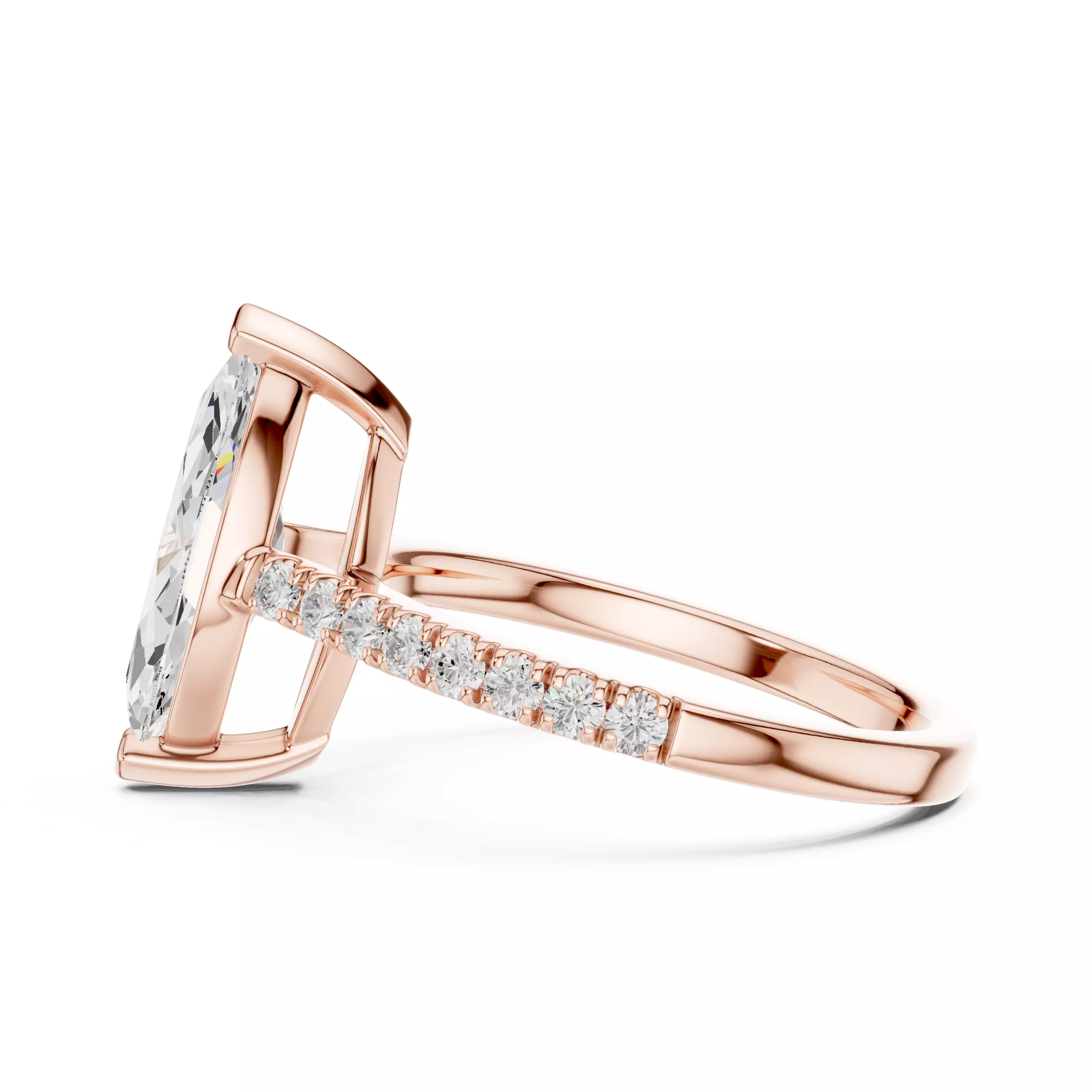 2CT Marquise Cut Diamond Engagement Wedding Ring 3DM STL Video 3D print model_5